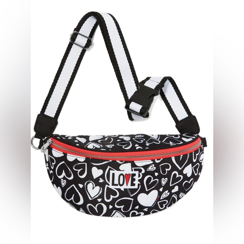 Brighton Black and White Endless Love Hearts Belt Bag